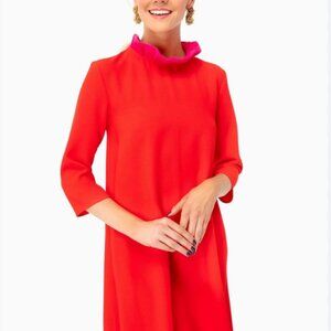 Tuckernuck Red Midi Dress with Pink Collar